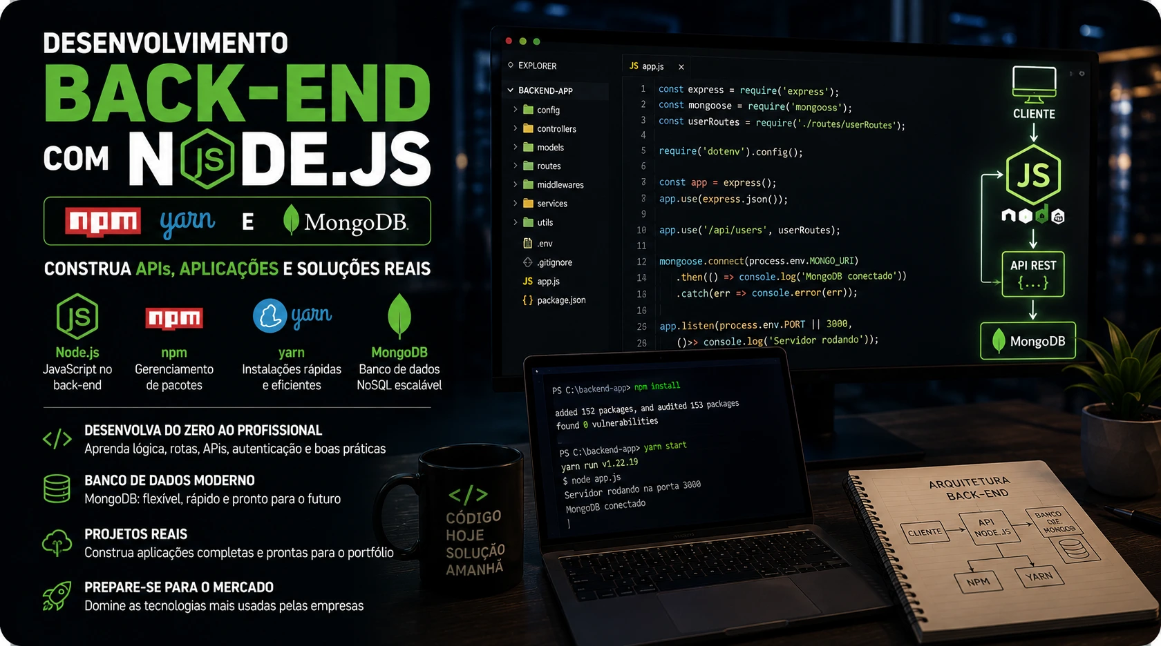 Desenvolvimento Back-End com Node.js, npm, Yarn e MongoDB